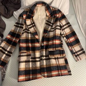 Shein plaid coat Size S
